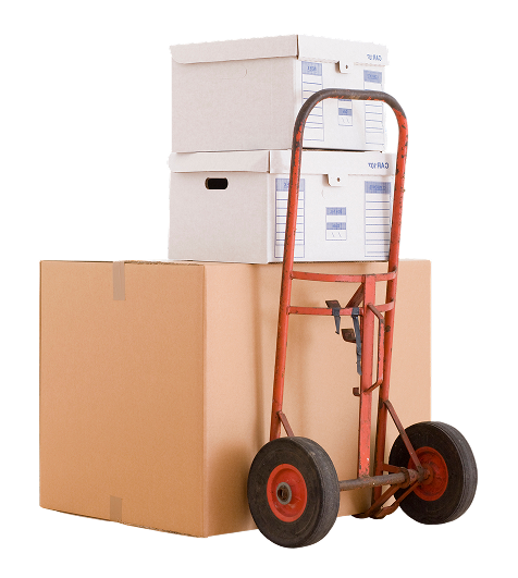 moving dolly with boxes